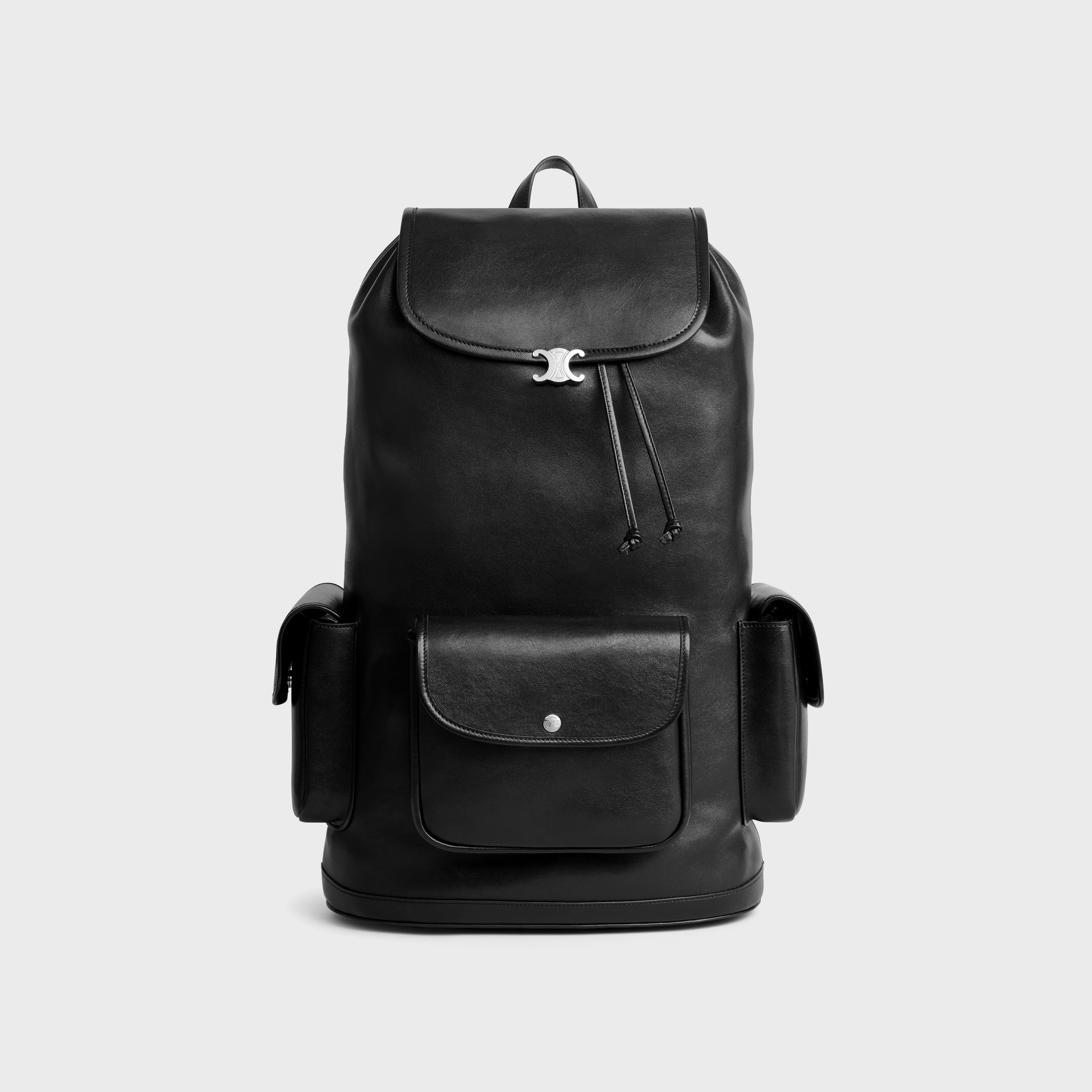BIG BACKPACK SOFT TRIOMPHE IN SUPPLE SHINY LAMBSKIN - BLACK | CELINE